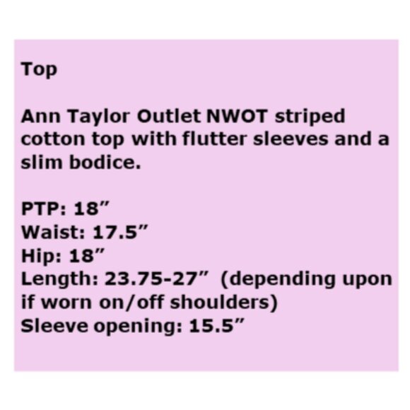 AnnTaylor Flutter Sleeve top - Picture 5 of 6
